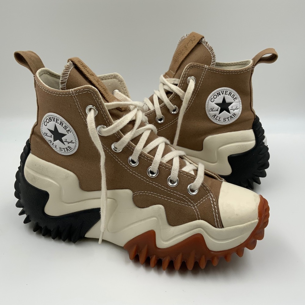 Converse Run Star Motion Platform High Top Nomad Khaki Brown A00851C Womens 7.5